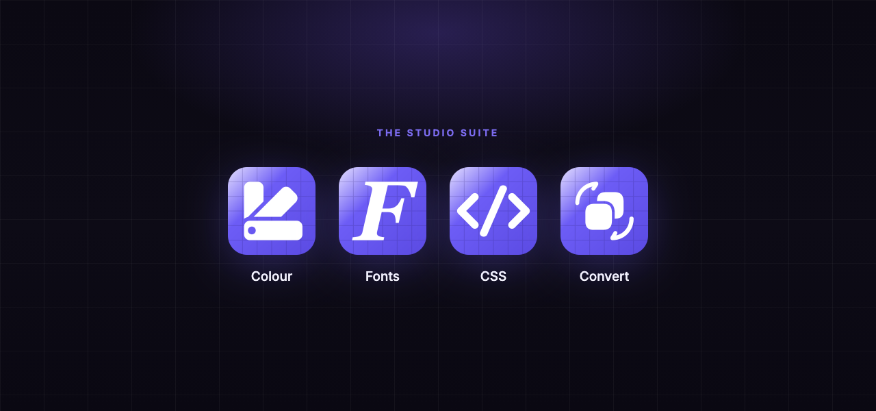 The Studio Grid suite: Colour, Fonts, CSS and Convert app icons