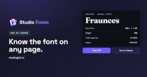 Studio Fonts, now on Chrome: know the font on any page